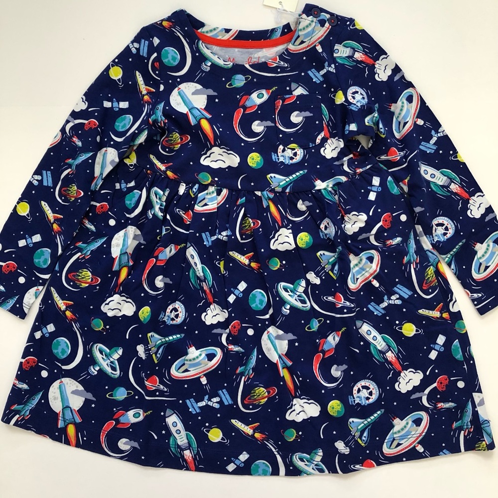 NWT Mini Boden Print Long Sleeve Dress - Picture 4 of 7